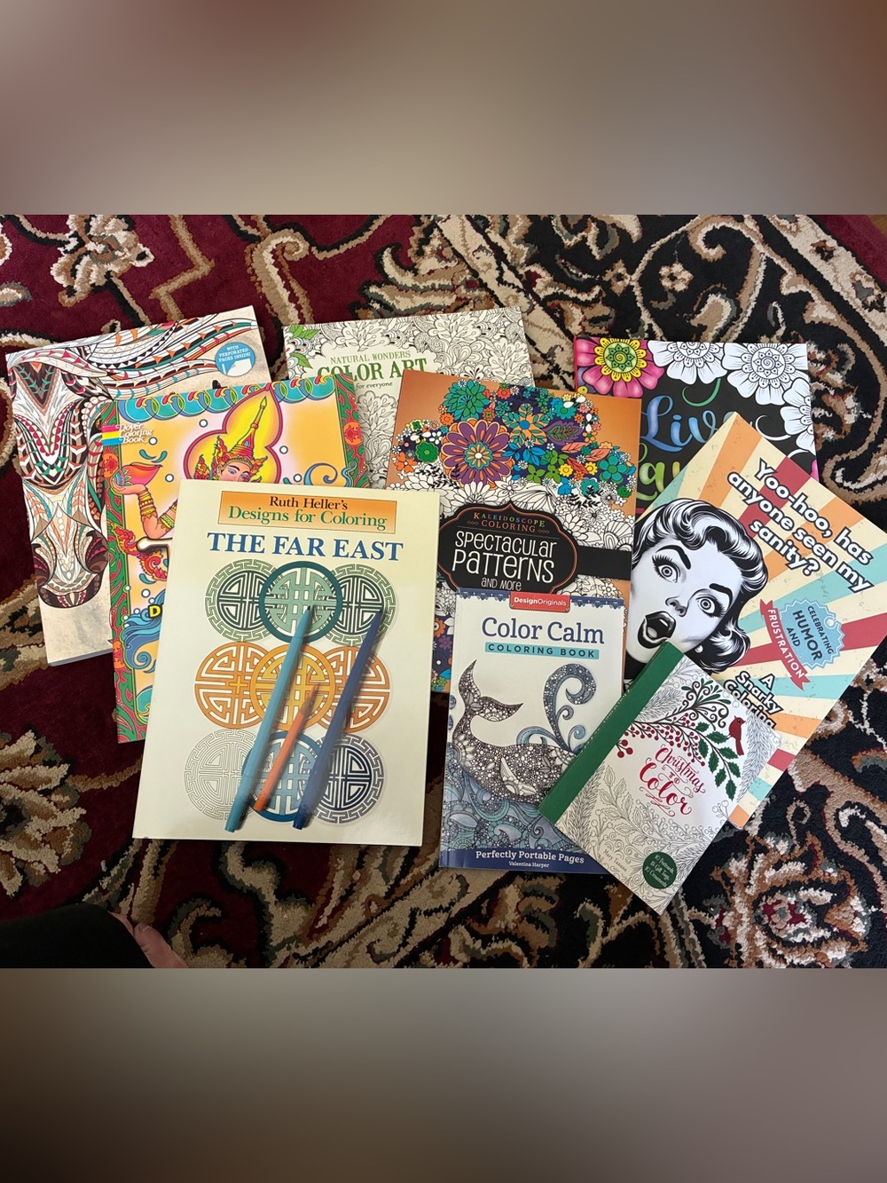 Lot of 9  adult coloring books